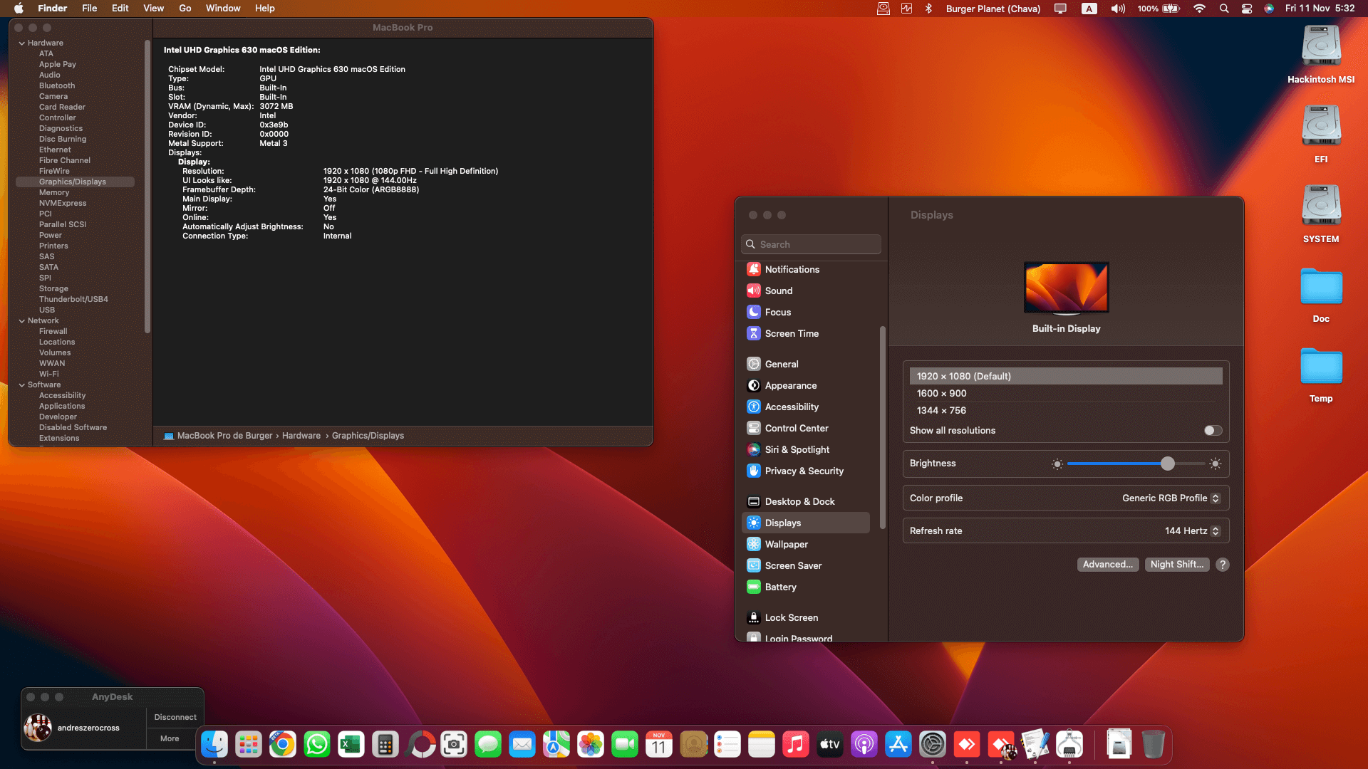 MSI Gaming GE75 Raider 8SG [CoffeeLake   Intel UHD 630 + I2C]   OpenCore 5
